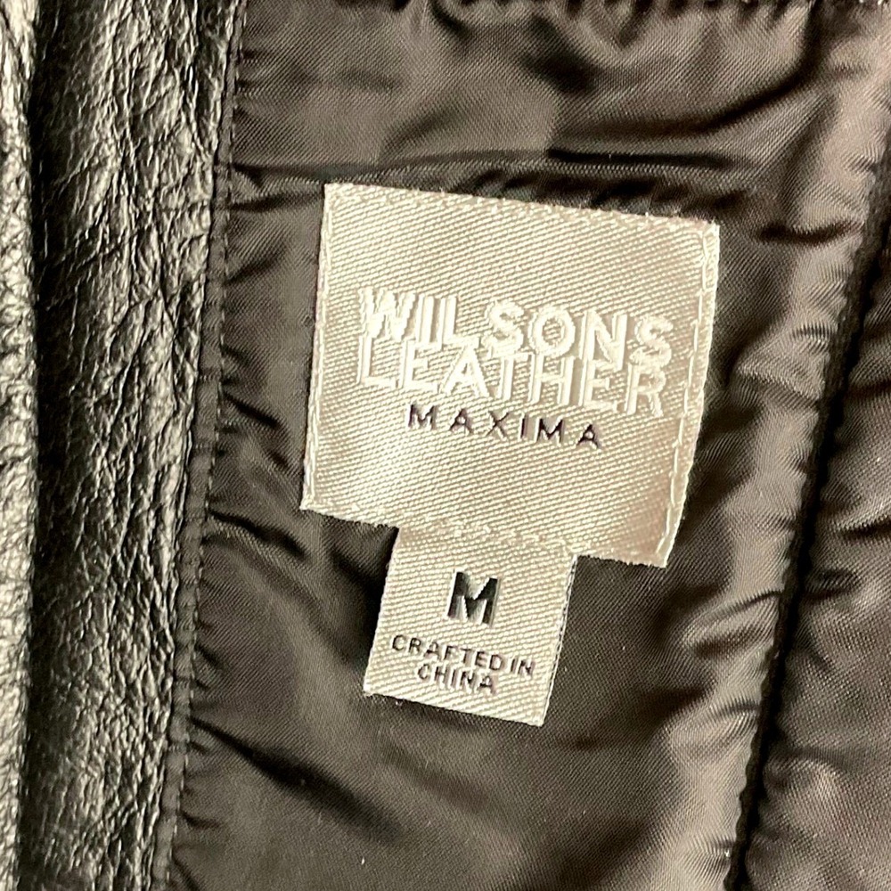 Vintage Wilsons Leather Maxima Black Genuine Leather Ruched Halter Top, Size M - Picture 3 of 5